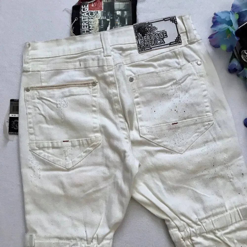 Heritage America NWT White Skinny Jeans Men 32